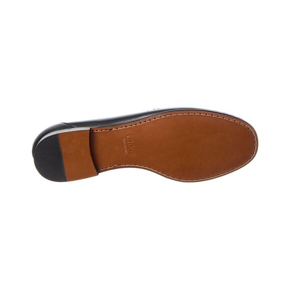 Chloé Logo Leather Loafer, Black